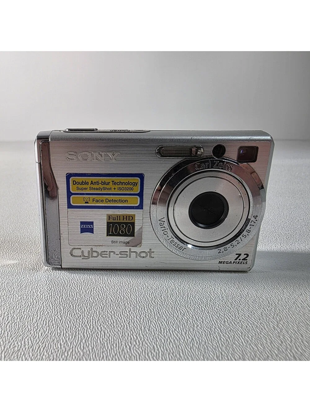 SONY Cyber-shot DSC-W80 Silver 7.2MP Carl Zeiss Vario-Tessar 3x Zoom